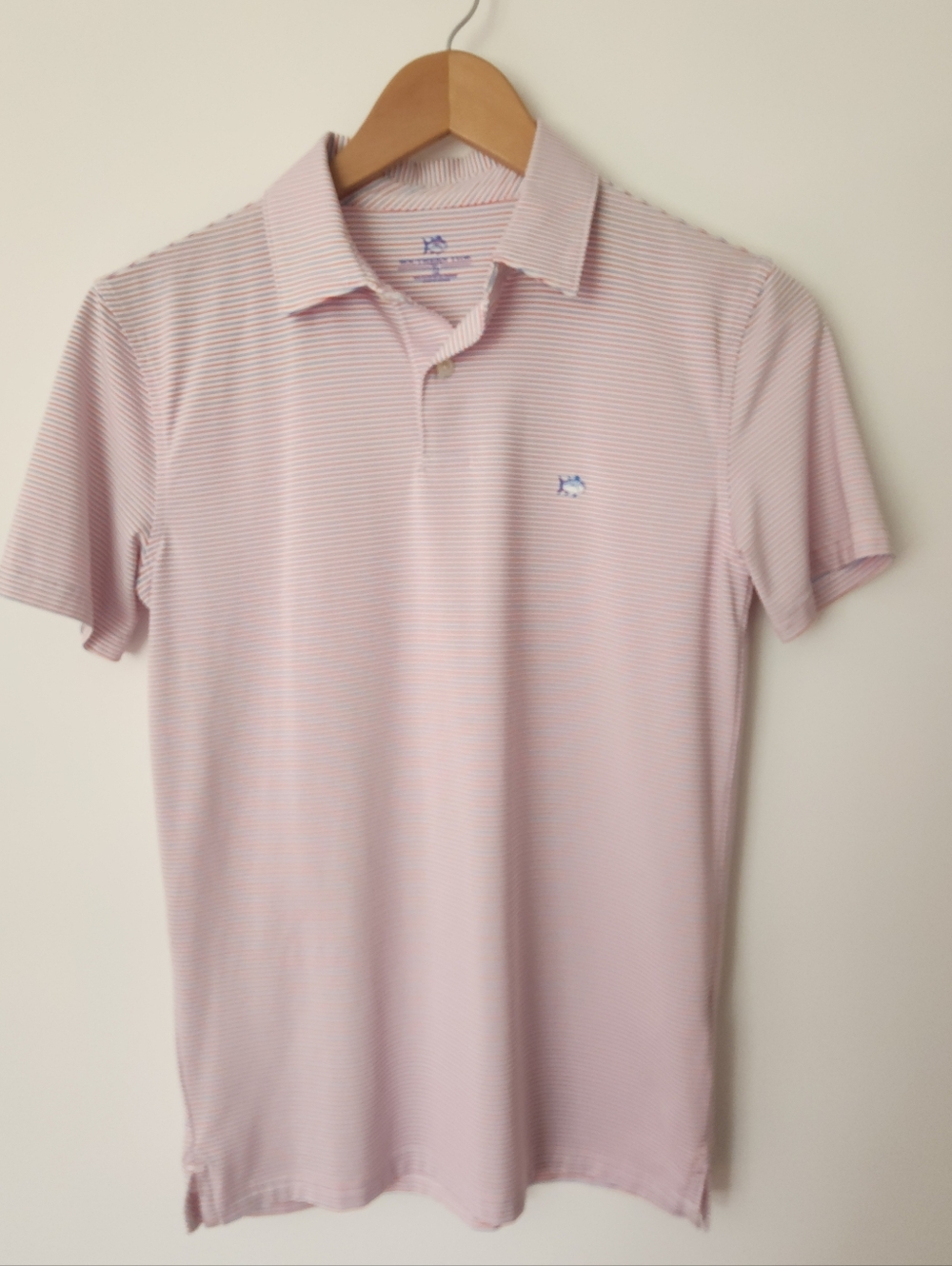 Southern Tide Red White Blue Stripe Polo XL